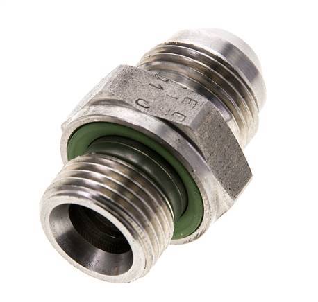 JIC Dubbele Nippel M18 X 1.5 X UNF 3/4''-16 RVS FKM 275bar