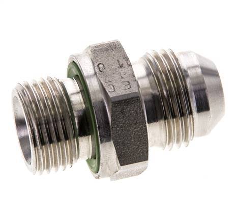 JIC Dubbele Nippel M18 X 1.5 X UNF 3/4''-16 RVS FKM 275bar