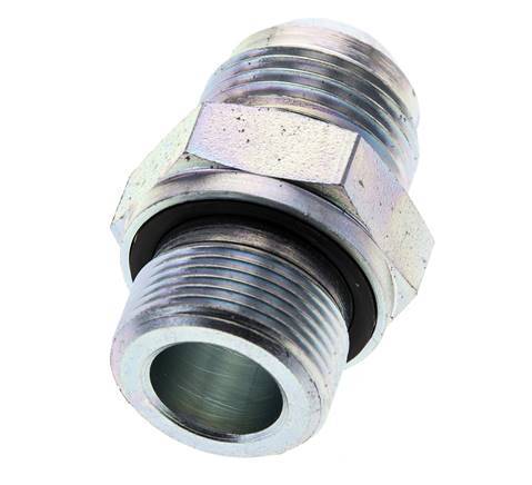 JIC Dubbele Nippel M26 X 1.5 X UN 1-1/16''-12 Staal NBR 210bar