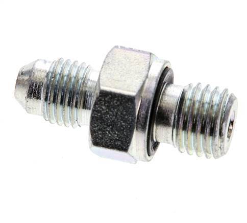 JIC Dubbele Nippel M12 X 1.5 X UNF 7/16''-20 Staal NBR 310bar