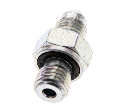 JIC Dubbele Nippel M12 X 1.5 X UNF 7/16''-20 Staal NBR 310bar