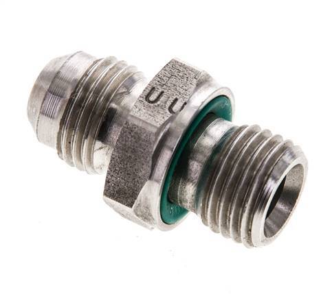 JIC Dubbele Nippel M14 X 1.5 X UNF 9/16''-18 RVS FKM 275bar