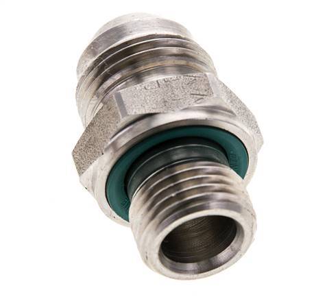 JIC Dubbele Nippel M16 X 1.5 X UNF 3/4''-16 RVS FKM 275bar