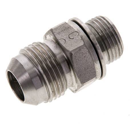 JIC Dubbele Nippel M18 X 1.5 X UNF 7/8''-14 RVS FKM 210bar