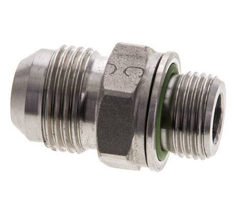 JIC Dubbele Nippel M18 X 1.5 X UNF 7/8''-14 RVS FKM 210bar