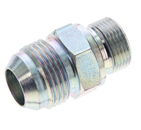 JIC Dubbele Nippel M22 X 1.5 X UN 1-1/16''-12 Staal NBR 210bar