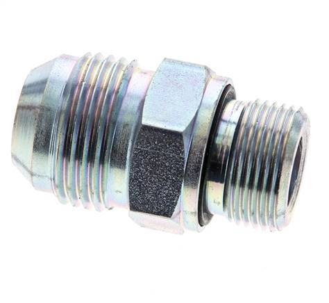 JIC Dubbele Nippel M22 X 1.5 X UN 1-1/16''-12 Staal NBR 210bar