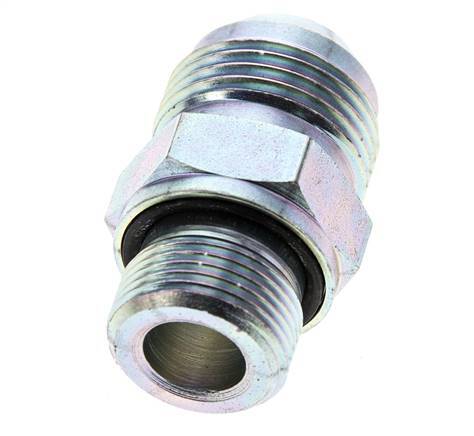 JIC Dubbele Nippel M22 X 1.5 X UN 1-1/16''-12 Staal NBR 210bar