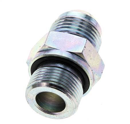 JIC Dubbele Nippel M22 X 1.5 X UNF 7/8''-14 Staal NBR 210bar