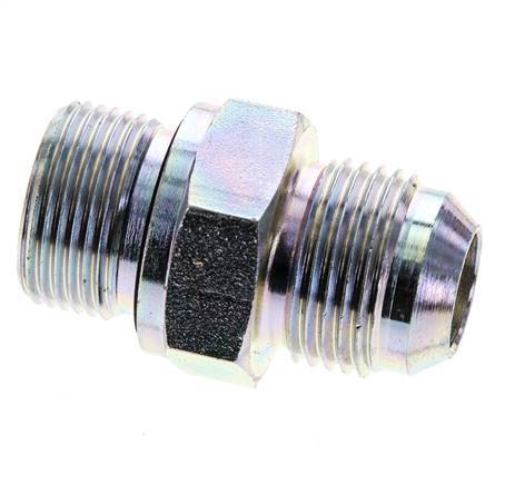 JIC Dubbele Nippel M22 X 1.5 X UNF 7/8''-14 Staal NBR 210bar