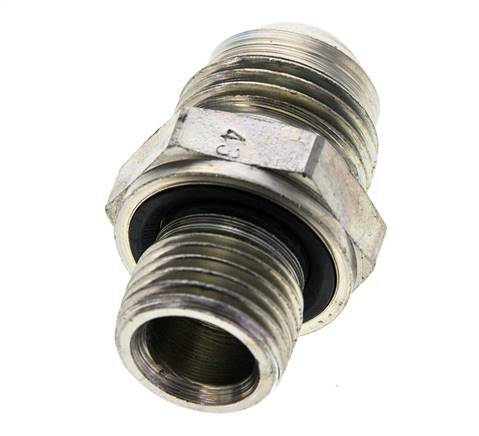 JIC Dubbele Nippel M16 X 1.5 X UNF 3/4''-16 Staal NBR 275bar