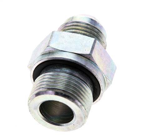 JIC Dubbele Nippel M22 X 1.5 X UNF 3/4''-16 Staal NBR 275bar