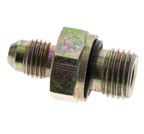 JIC Dubbele Nippel M14 X 1.5 X UNF 7/16''-20 Staal NBR 310bar