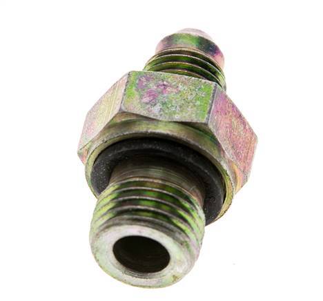 JIC Dubbele Nippel M14 X 1.5 X UNF 7/16''-20 Staal NBR 310bar
