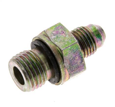 JIC Dubbele Nippel M14 X 1.5 X UNF 7/16''-20 Staal NBR 310bar