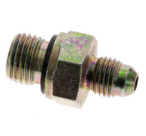 JIC Dubbele Nippel M14 X 1.5 X UNF 7/16''-20 Staal NBR 310bar