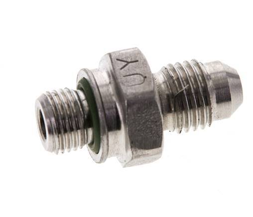 JIC Dubbele Nippel M10 X 1 X UNF 7/16''-20 RVS FKM 310bar