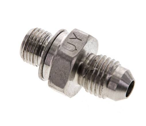 JIC Dubbele Nippel M10 X 1 X UNF 7/16''-20 RVS FKM 310bar