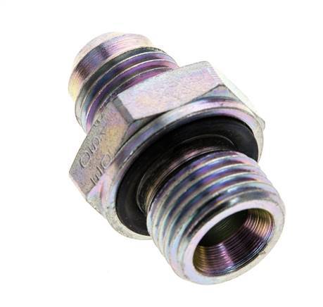JIC Dubbele Nippel M16 X 1.5 X UNF 9/16''-18 Staal NBR 275bar