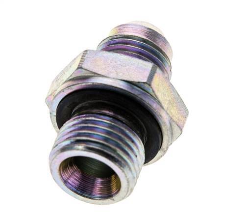 JIC Dubbele Nippel M16 X 1.5 X UNF 9/16''-18 Staal NBR 275bar