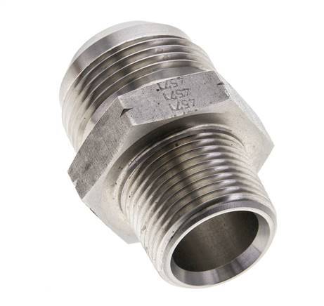 JIC Double Nipple UN 1-5/16''-12 x 3/4'' NPT Stainless Steel 170bar (2388.5psi)