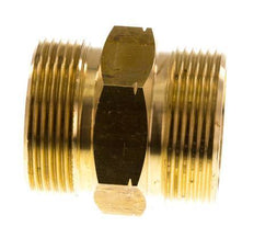 Dubbele Nippel G1 1/2" Buitendraad X Buitendraad Linkshandig Messing 16bar 50mm Hex