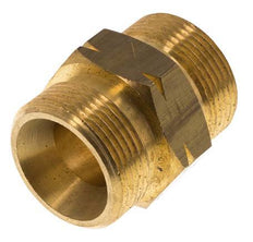 Dubbele Nippel G1 1/4" Buitendraad X Buitendraad Linkshandig Messing 16bar 46mm Hex
