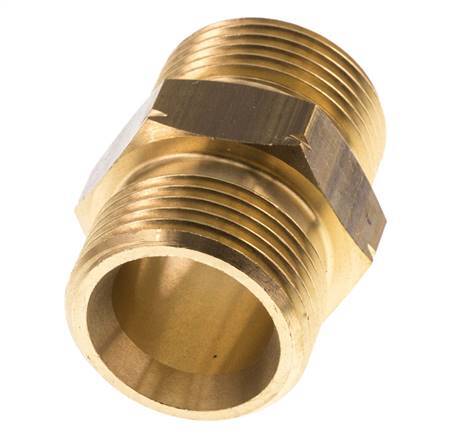 Dubbele Nippel G1'' Man X Man Linkshandig Messing 16bar 36mm Hex
