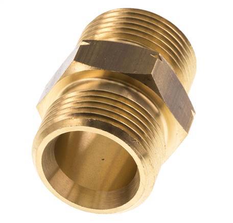 Dubbele Nippel G1'' Man X Man Linkshandig Messing 16bar 36mm Hex
