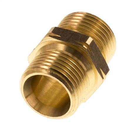 Double Nipple G3/8'' Male x Male Left Hand Brass 16bar (224.8psi) 19mm Hex [2 Pieces]