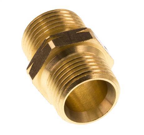 Double Nipple G3/8'' Male x Male Left Hand Brass 16bar (224.8psi) 19mm Hex [2 Pieces]