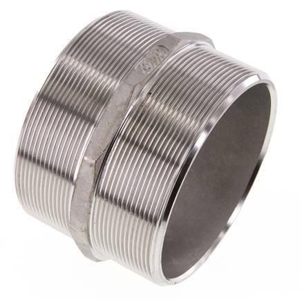 Dubbele Nippel G4'' RVS Vlakke Afdichting 16bar 117mm Hex