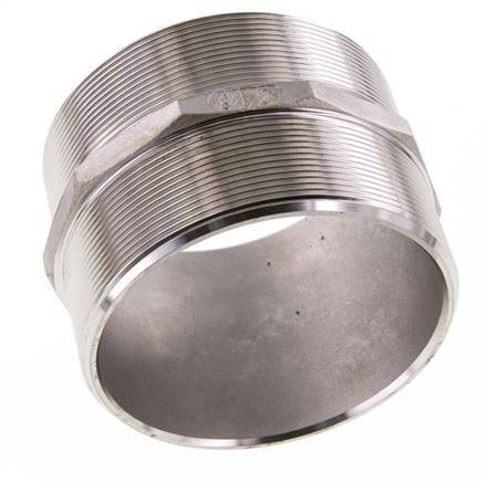 Dubbele Nippel G4'' RVS Vlakke Afdichting 16bar 117mm Hex