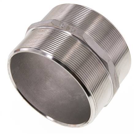 Dubbele Nippel G4'' RVS Vlakke Afdichting 16bar 117mm Hex