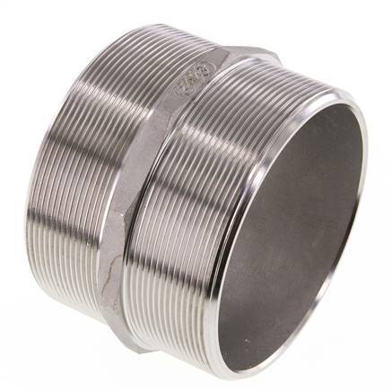Dubbele Nippel G4'' RVS Vlakke Afdichting 16bar 117mm Hex