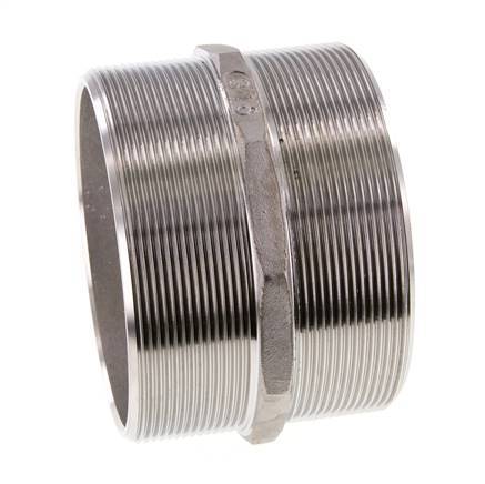 Dubbele Nippel G4'' RVS Vlakke Afdichting 16bar 117mm Hex
