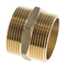 Dubbele Nippel G1 1/2'' Messing Vlakke Afdichting 16bar 48mm Hex