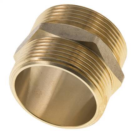Dubbele Nippel G1 1/2'' Messing Vlakke Afdichting 16bar 48mm Hex