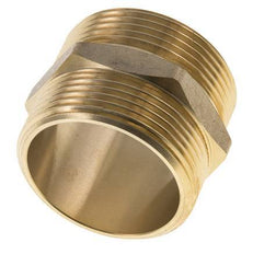 Dubbele Nippel G1 1/2'' Messing Vlakke Afdichting 16bar 48mm Hex