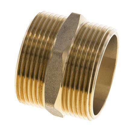 Dubbele Nippel G1 1/2'' Messing Vlakke Afdichting 16bar 48mm Hex