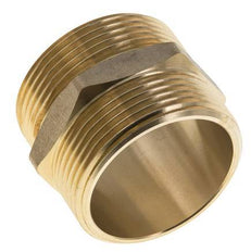 Dubbele Nippel G1 1/2'' Messing Vlakke Afdichting 16bar 48mm Hex