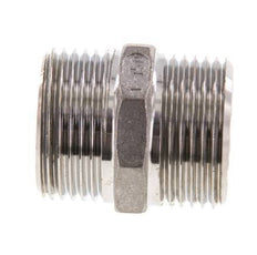 Dubbele Nippel G1'' RVS Vlakke Afdichting 16bar 36mm Hex