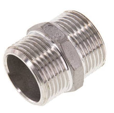Dubbele Nippel G1'' RVS Vlakke Afdichting 16bar 36mm Hex