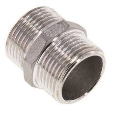 Dubbele Nippel G1'' RVS Vlakke Afdichting 16bar 36mm Hex