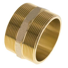 Dubbele Nippel G2 1/2" Messing Vlakke Afdichting 16bar 76mm Hex
