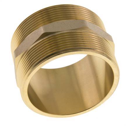 Dubbele Nippel G2 1/2" Messing Vlakke Afdichting 16bar 76mm Hex