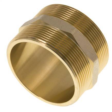 Dubbele Nippel G2 1/2" Messing Vlakke Afdichting 16bar 76mm Hex