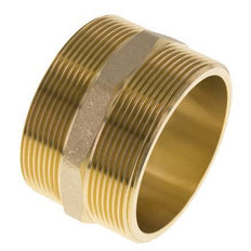 Dubbele Nippel G2 1/2" Messing Vlakke Afdichting 16bar 76mm Hex