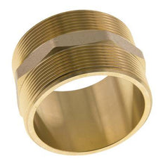 Dubbele Nippel G2 1/2" Messing Vlakke Afdichting 16bar 76mm Hex