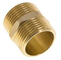 Dubbele Nippel G1'' Messing Vlakke Afdichting 16bar 33mm Hex
